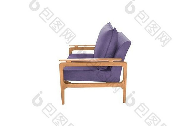紫色的扶手椅现代设计师椅子白色背景纹理椅子
