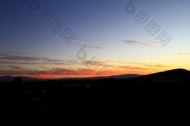 惊人的日落图森亚利桑那州查看窗口峡谷