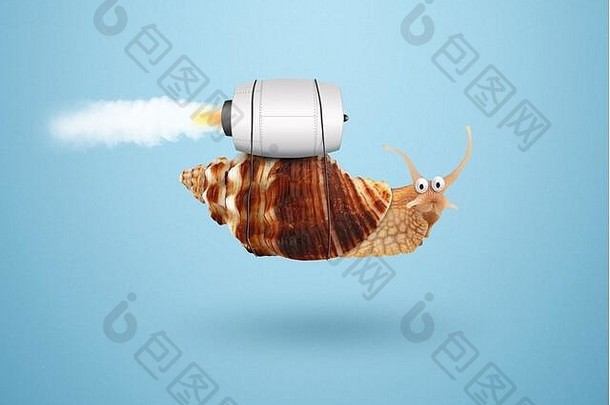 加速度速度成功概念蜗牛飞机