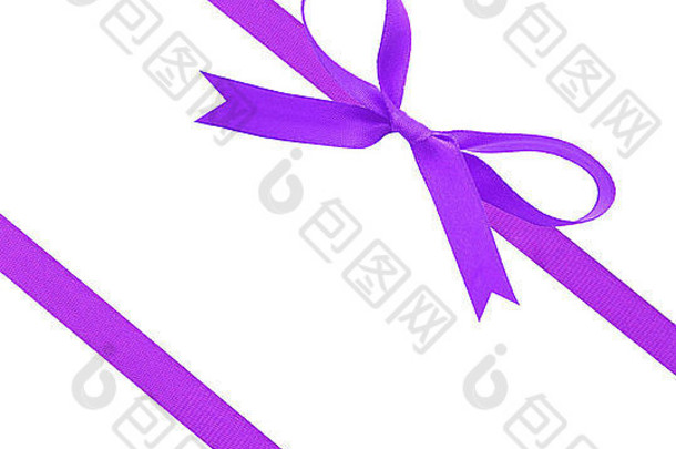 紫色的圣诞节丝带弓