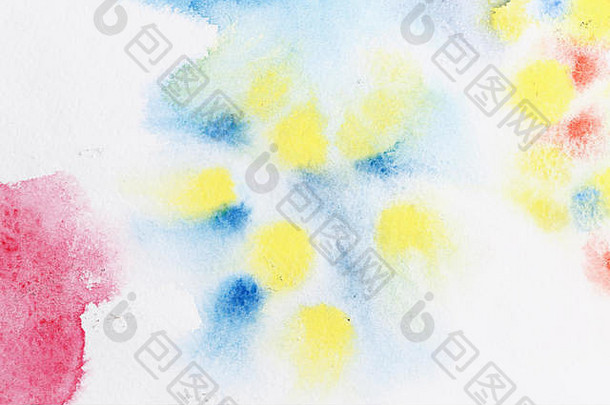 摘要背景黄色的蓝色的水彩油漆画湿纸流水彩纸元素设计教程