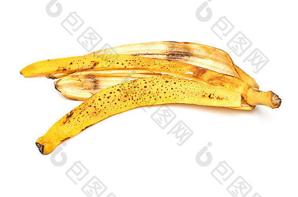 香蕉皮白色背景