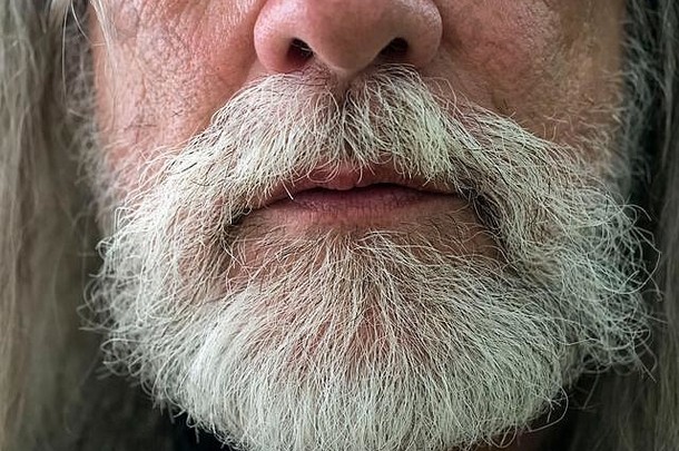 关闭较低的部分高级male’s脸显示重银胡子胡子