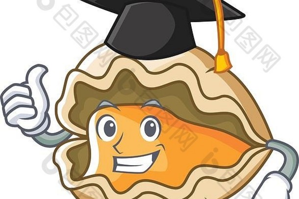 毕业牡蛎字符卡通风格