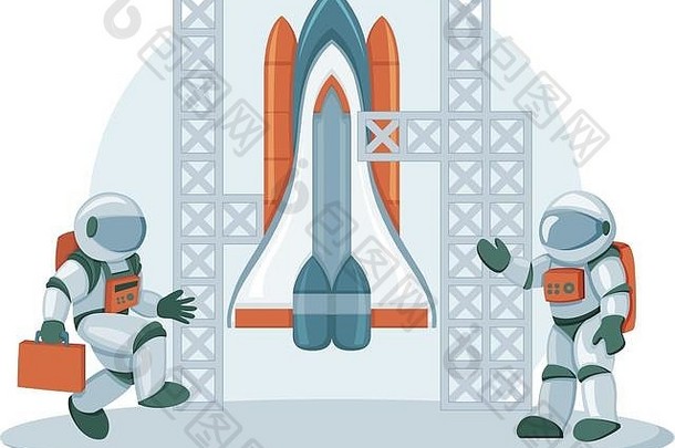 空间航天飞机英雄图像宇宙飞船火箭引擎孤立的白色