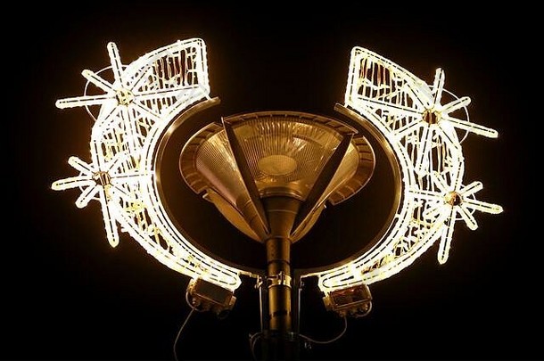 城市年圣诞节装饰街光波兰字符串大米灯灯泡关闭装饰闪烁的灯饰品圣诞节