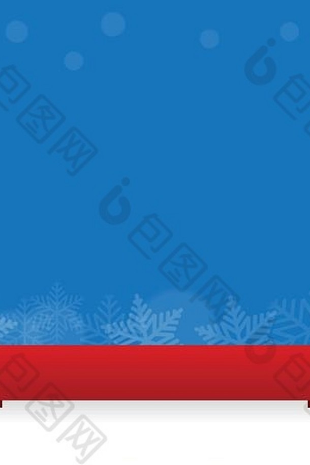 摘要雪花红色的丝带蓝色的背景圣诞节概念剪纸设计