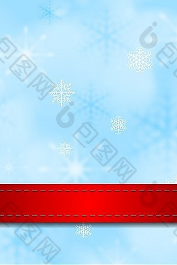 光闪亮的蓝色的背景红色的丝带向量圣诞节设计