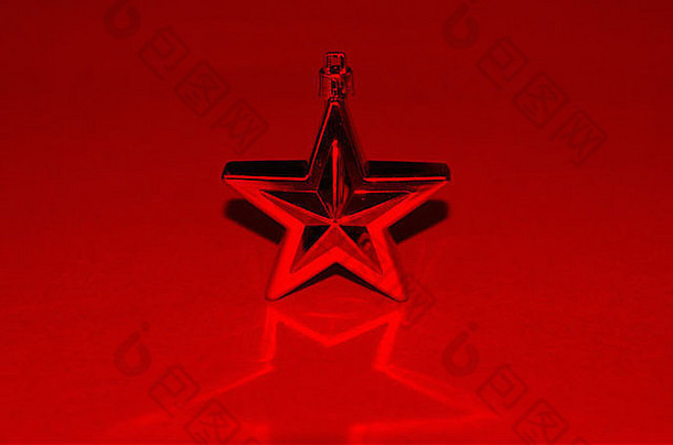 红色的明星小玩意装饰圣诞节点缀背景