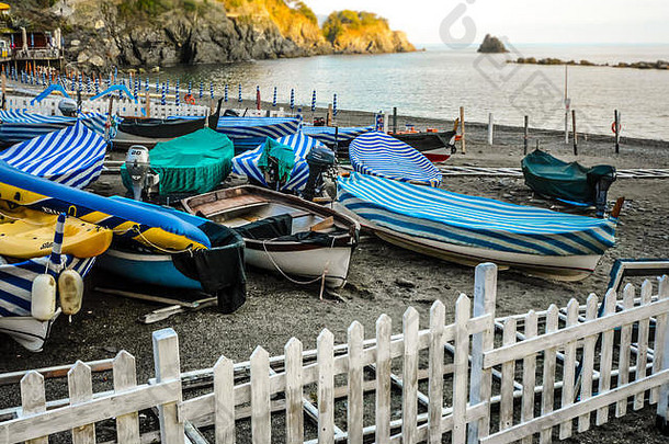 小港意大利村monterosso海利古里亚海岸五渔村意大利船桑迪海滩