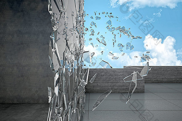 现代建筑玻璃爆炸