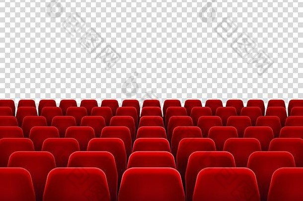 座位空电影大厅座位椅子电影筛选房间孤立的<strong>红色</strong>的扶手椅电影剧院歌剧向量背景