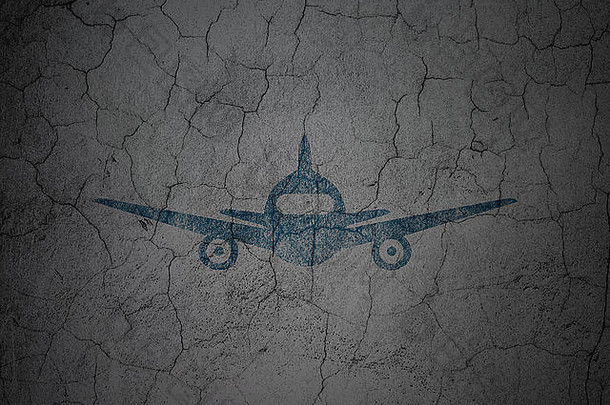 旅行概念飞机难看的东西墙背景
