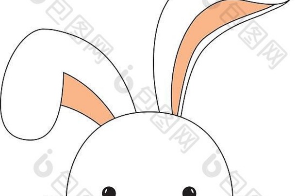 快乐复活节兔子卡通孤立的图标