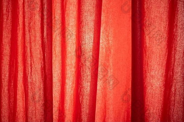 红色的油漆背景红色的织物背景红色的织物纹理特写镜头背景
