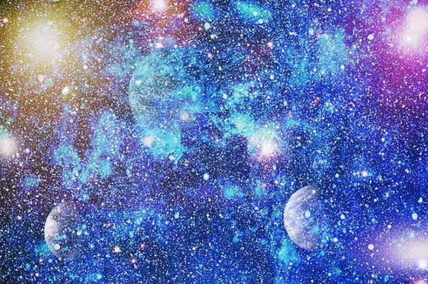 场雾未来气体发光的∞乳白色的晚上外绘画地球紫色的科学空间明星