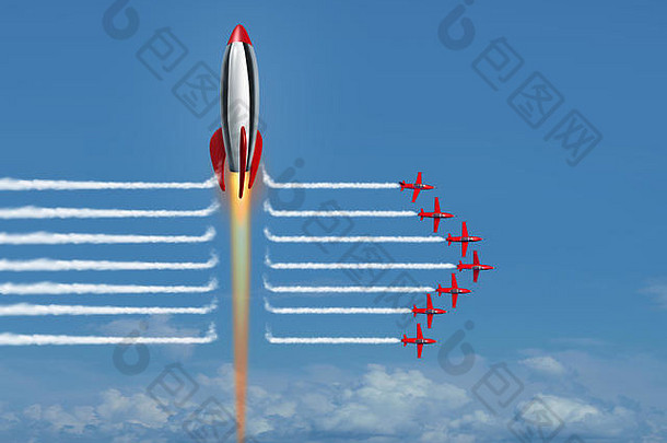 思考<strong>大业</strong>务概念大火箭爆破烟集团飞机空气飞机金融比喻企业