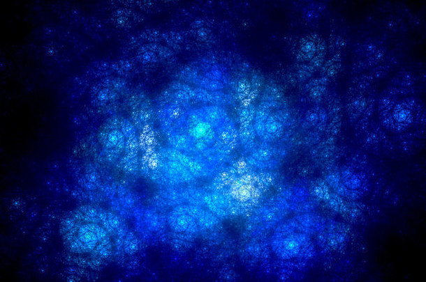 蓝色的发光的螺旋星云系统空间电脑生成的摘要背景
