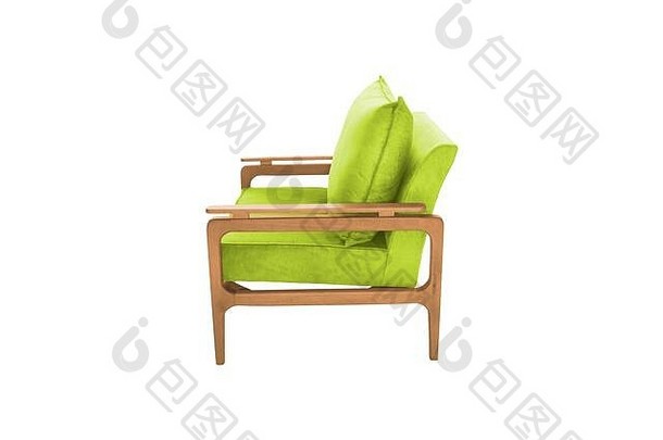绿色扶手椅现代设计师椅子白色背景纹理椅子