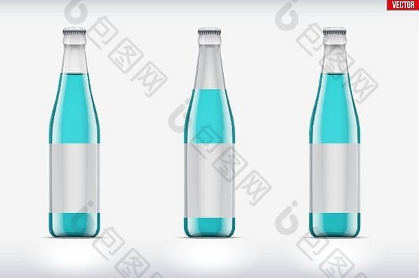 透明的玻璃瓶集模型