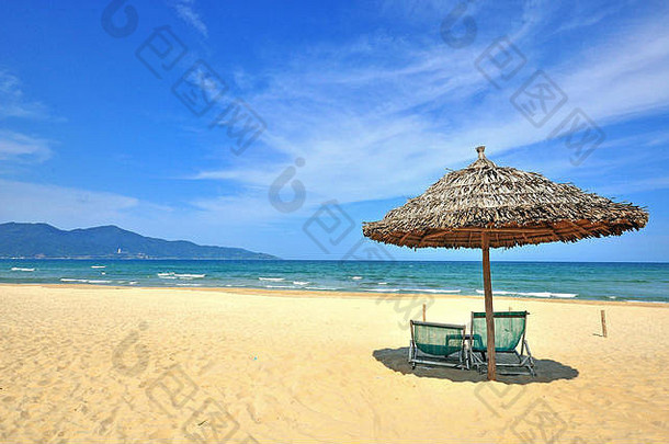 沙子海滩岘港城市越南