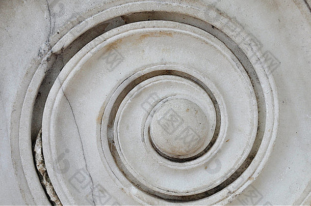 大理石螺旋古老的希腊离子列细节摘要背景