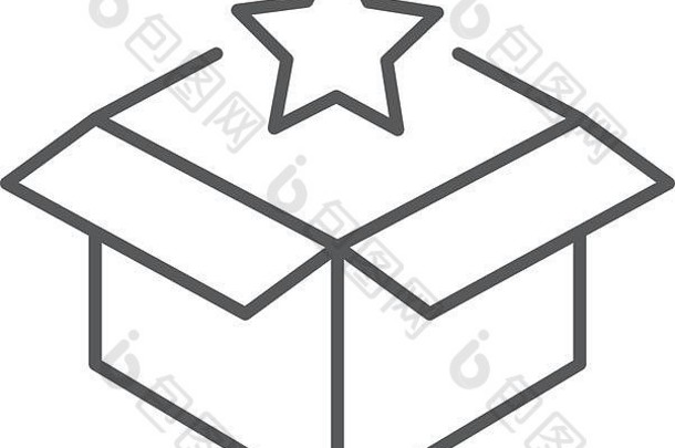 魔法盒子明星图标元素魔法移动概念网络应用程序图标薄行图标网站设计发展
