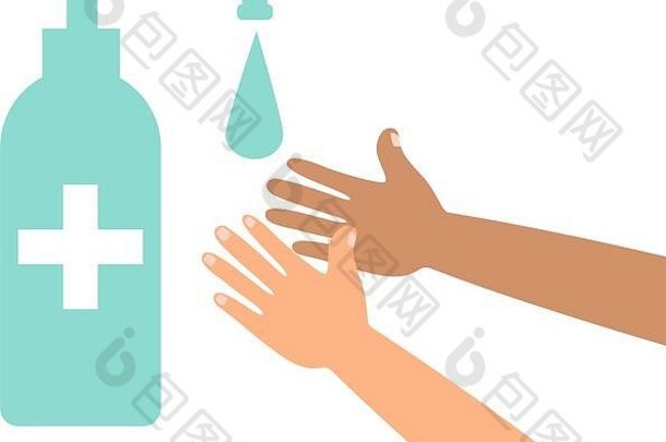 人洗手孩子水槽小心翼翼地很多肥皂泡沫日常卫生护理安全科维德泛酸血症冠状病毒