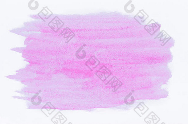 摘要手画粉红色的彩色的水彩背景水彩画污渍纸纹理白色背景