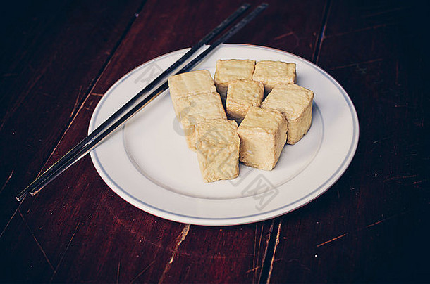 美味的炸豆腐鱼古董颜色过滤器