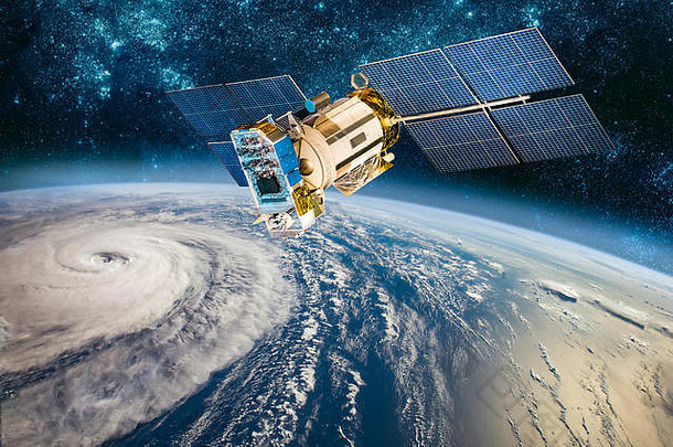 空间卫星监控地球轨道天气空间飓风台风地球地球元素图像有家具的美国国家航空航天局