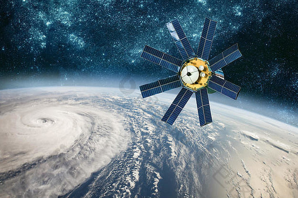 空间卫星监控地球轨道天气空间飓风台风地球地球元素图像有家具的美国国家航空航天局