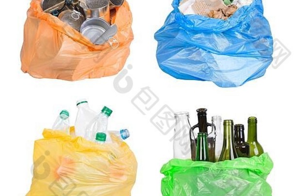样品垃圾塑料袋孤立的白色背景