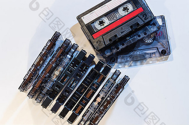 图片复古的尘土飞扬的磁带磁带提醒音乐历史
