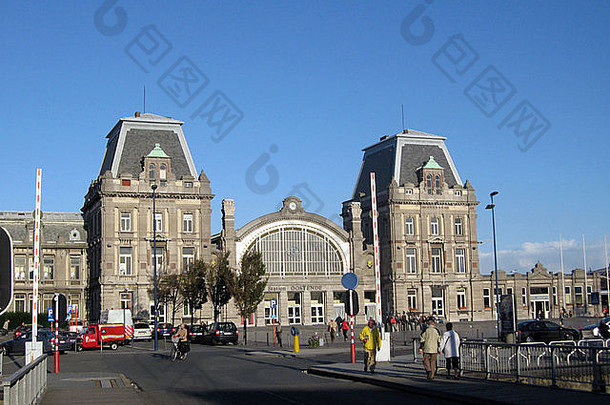 铁路站比利时沿海小镇奥斯坦德