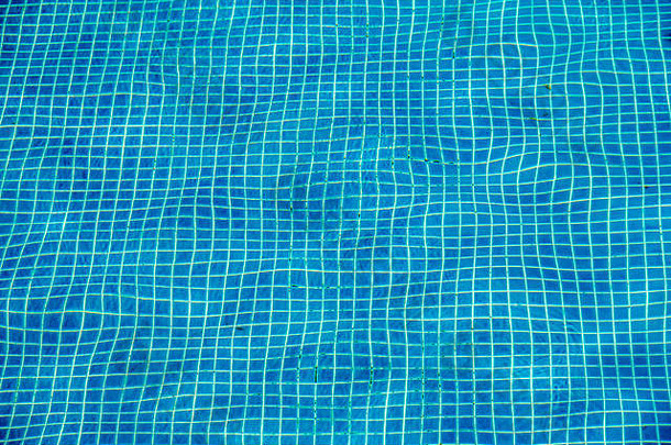 蓝色的陶瓷瓷砖马赛克游泳池无缝的纹理