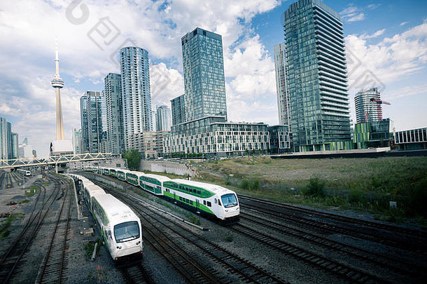多伦多城市天际线联盟火车站多伦多加拿大
