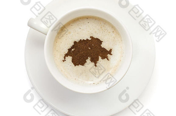 杯咖啡泡沫粉形状瑞士系列