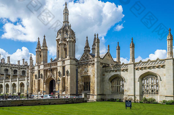剑桥英格兰曼联王国6月华丽的视图国王大学教堂剑桥剑桥郡
