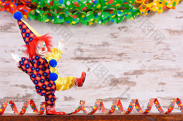 小丑纸彩带狂欢节聚会，派对