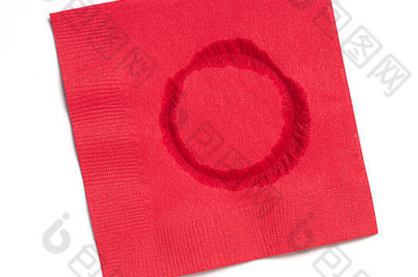 红色的纸餐巾水环