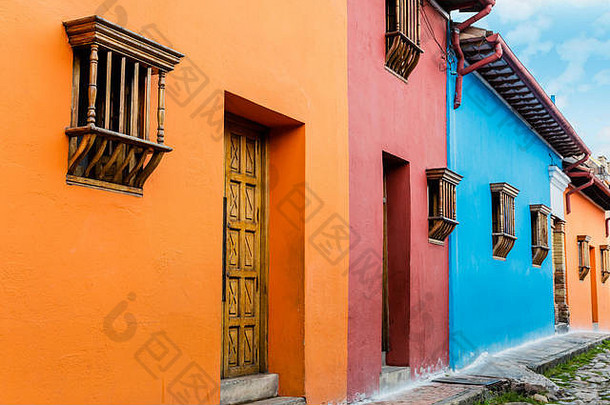 色彩斑斓的街道坎德拉里亚艾拉波哥大资本城市哥伦比亚南美国