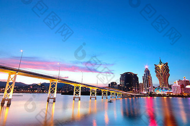 澳门城市景观桥摩天大楼澳门亚洲