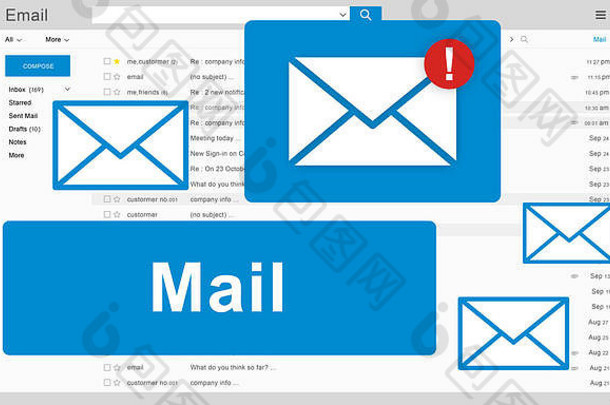 邮件沟通连接全球信概念