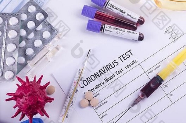 血测试样本实验室冠状病毒法律顾问概念生活血测试药物科维德背景