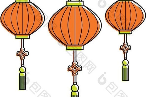 中国人兰腾斯挂装饰庆祝活动
