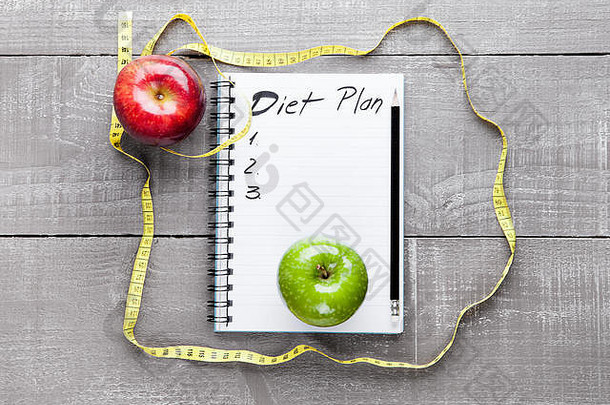 写作垫健康的苹果饮食计划的想法木董事会
