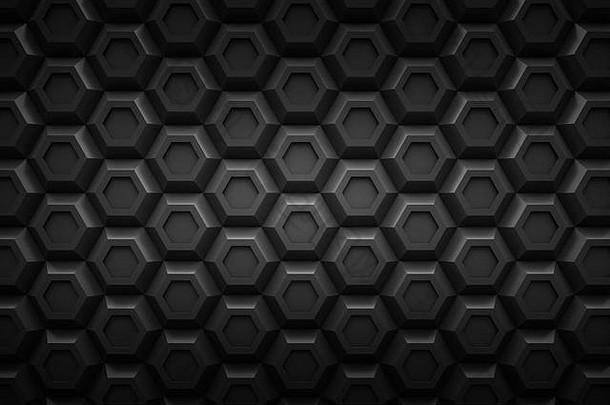 黑色的六角honeyomb现代技术黑色的摘要背景
