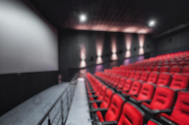 摘要模糊空行红色的剧院电影座位椅子电影大厅舒适的扶手椅