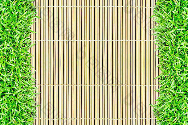 草框架竹子背景